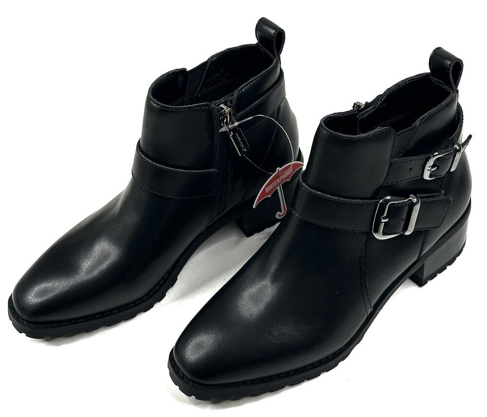Blondo Shantel Waterproof Black Leather Ankle Boots Womens Size 6M New $150